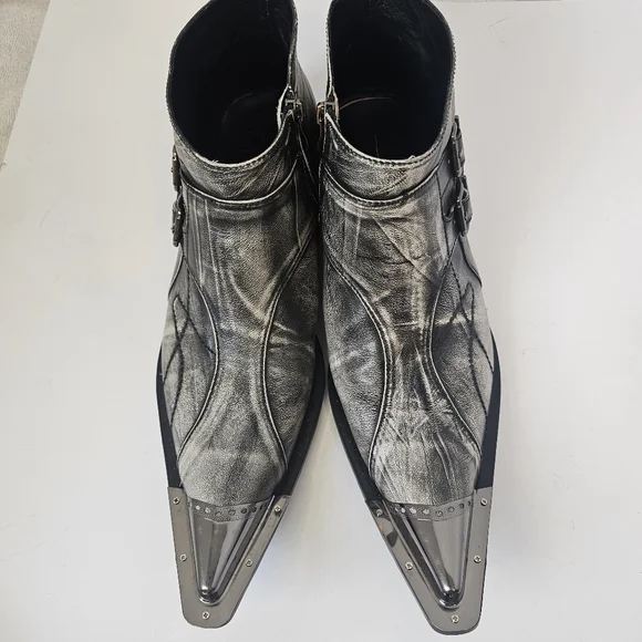 ❤️aomi❤️ Aomi | Shoes | Men Aomi Leather Ankle Boots With Pointed Metal Toe